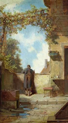 Vieil homme sur la terrasse